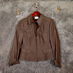 Akris Punto Viscose Wool Blend Zip Jacket Lined Womens 10